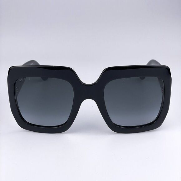 NEW Gucci  GG0053SN 001 Black Gray Oversized Square Unisex Sunglasses - Picture 4 of 14